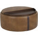Borelli 17.25 inch Tobacco Tan / Autumn Chestnut Wheeled Storage Ottoman, Wheeled